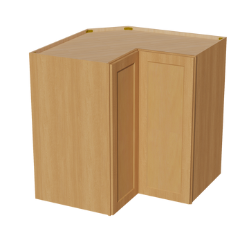 HT-WPC2442: Timber Wood Shaker 24"W x 42"H 1 Door & 3 Shelves Pie Cut Wall Corner Cabinet