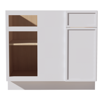 SF-BBC39/42: Frost White Slim Shaker 39" 1 Door - 1 Drawer Blind Corner Base Cabinet