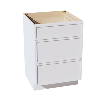 SF-DB24: Frost White Slim Shaker 24" 3 Drawers Base Cabinet