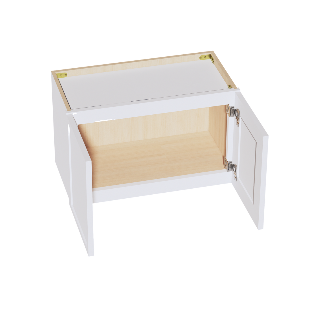 SF-W2415:霜白色超薄摇床 24 英寸宽 x 15 英寸高 2 门标准壁桥柜