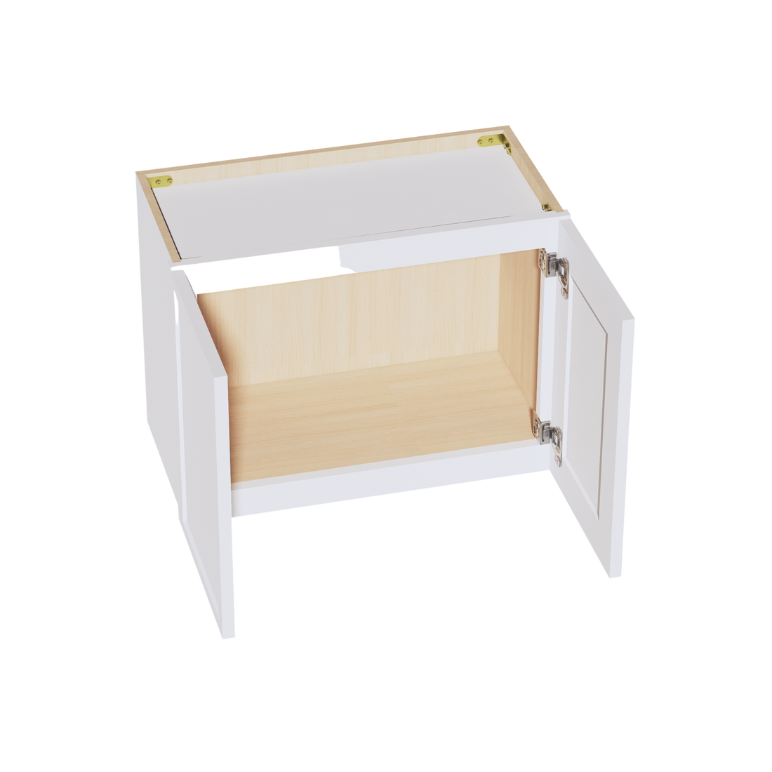 SF-W2418:霜白色超薄摇床 24 英寸宽 x 18 英寸高 2 门标准壁桥柜