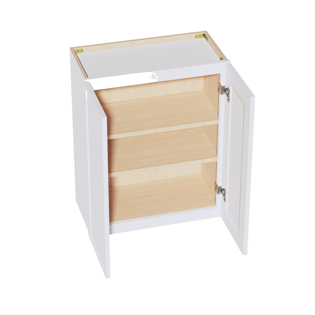 SF-W2430:霜白色超薄摇床 24 英寸宽 x 30 英寸高 2 门 2 层标准壁柜