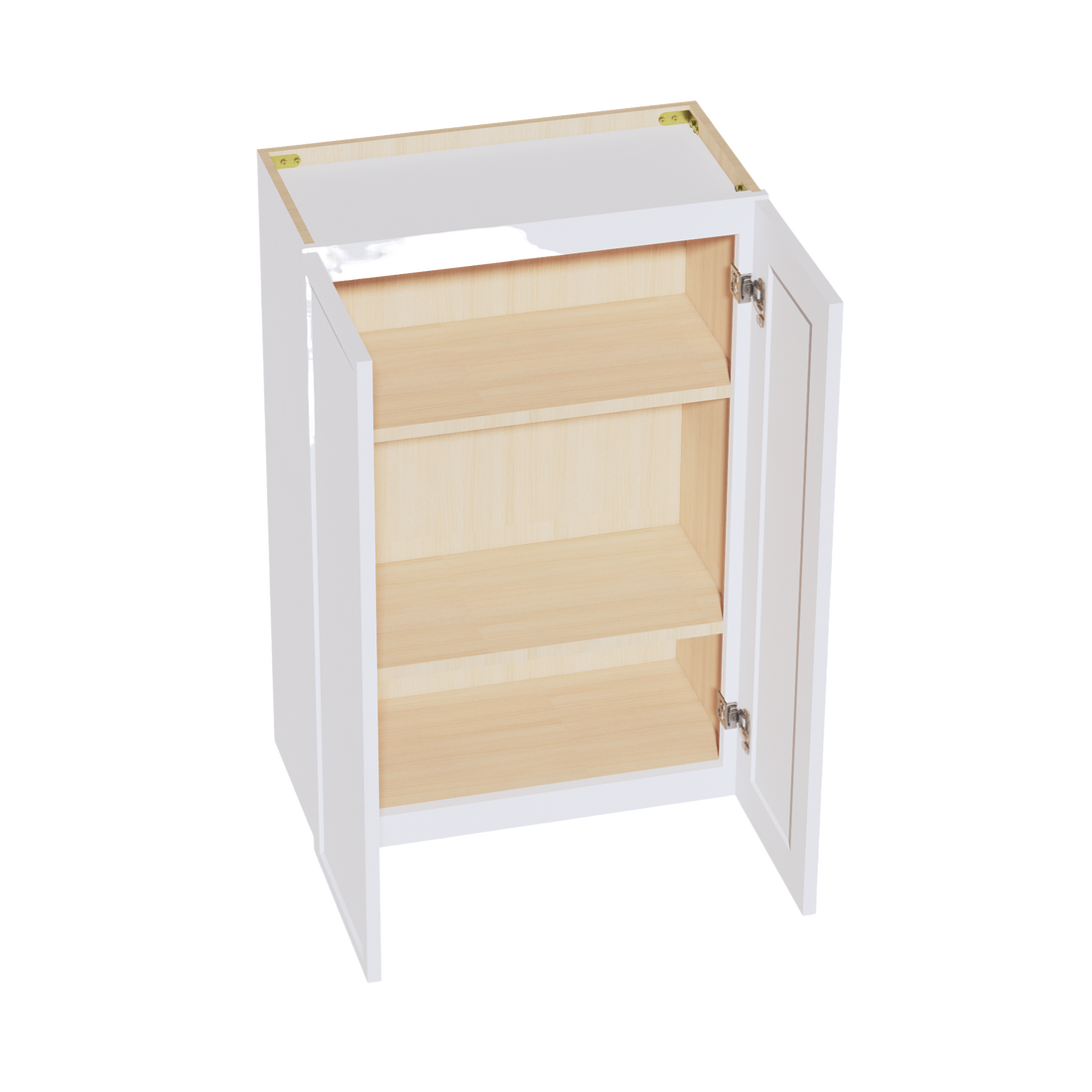 SF-W2436:霜白色纤薄摇床 24 英寸宽 x 36 英寸高 2 门 2 层标准壁柜