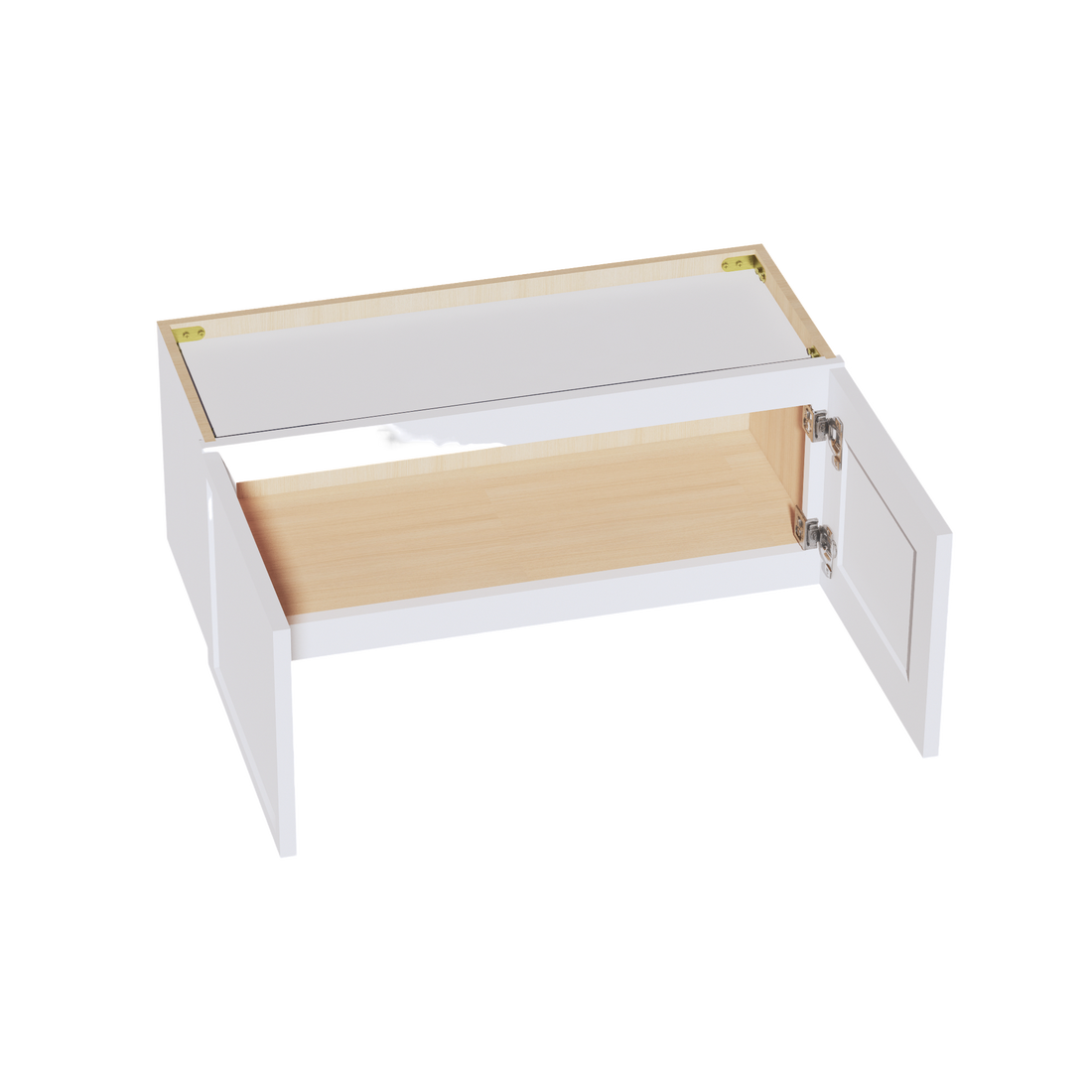 SF-W3012:霜白色超薄摇床 30 英寸宽 x 12 英寸高 2 门标准壁桥柜