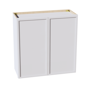 SF-W3030: Frost White Slim Shaker 30"W x 30"H 2 Doors & 2 Shelves Standard Wall Cabinet