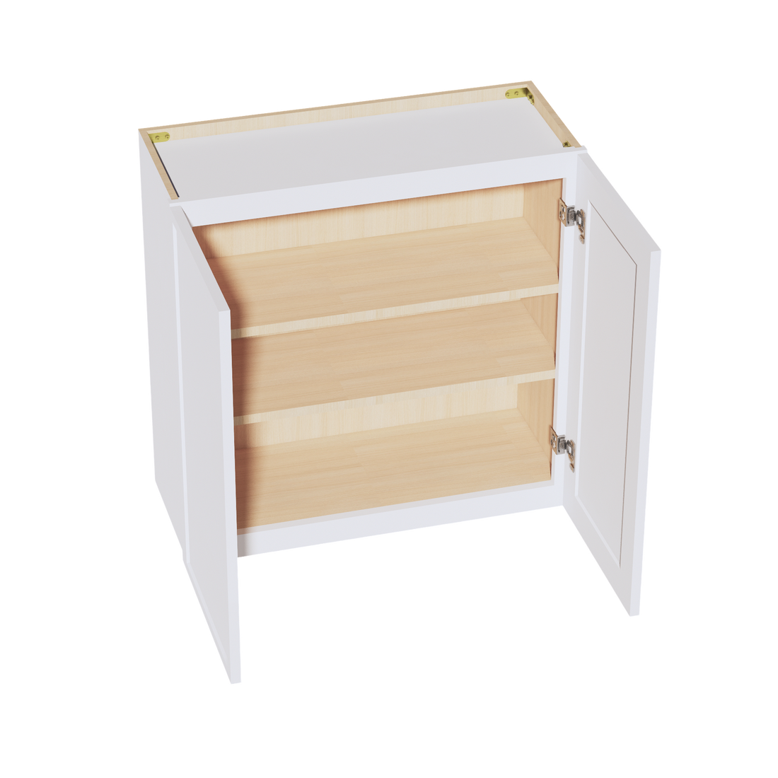 SF-W3030:霜白色纤薄摇床 30 英寸宽 x 30 英寸高 2 门 2 层标准壁柜