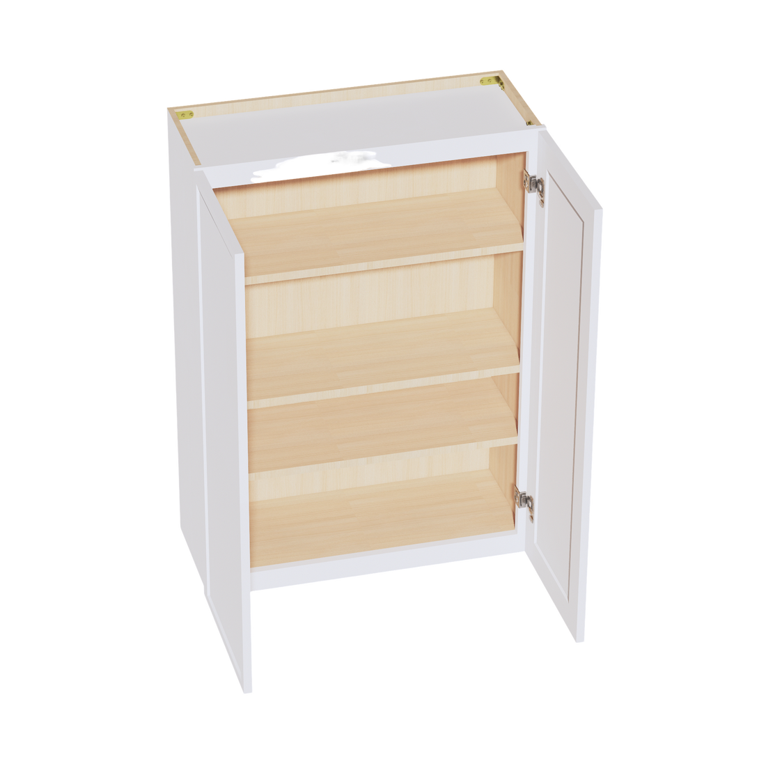 SF-W3042:霜白色纤薄摇床 30 英寸宽 x 42 英寸高 2 门 3 层标准壁柜