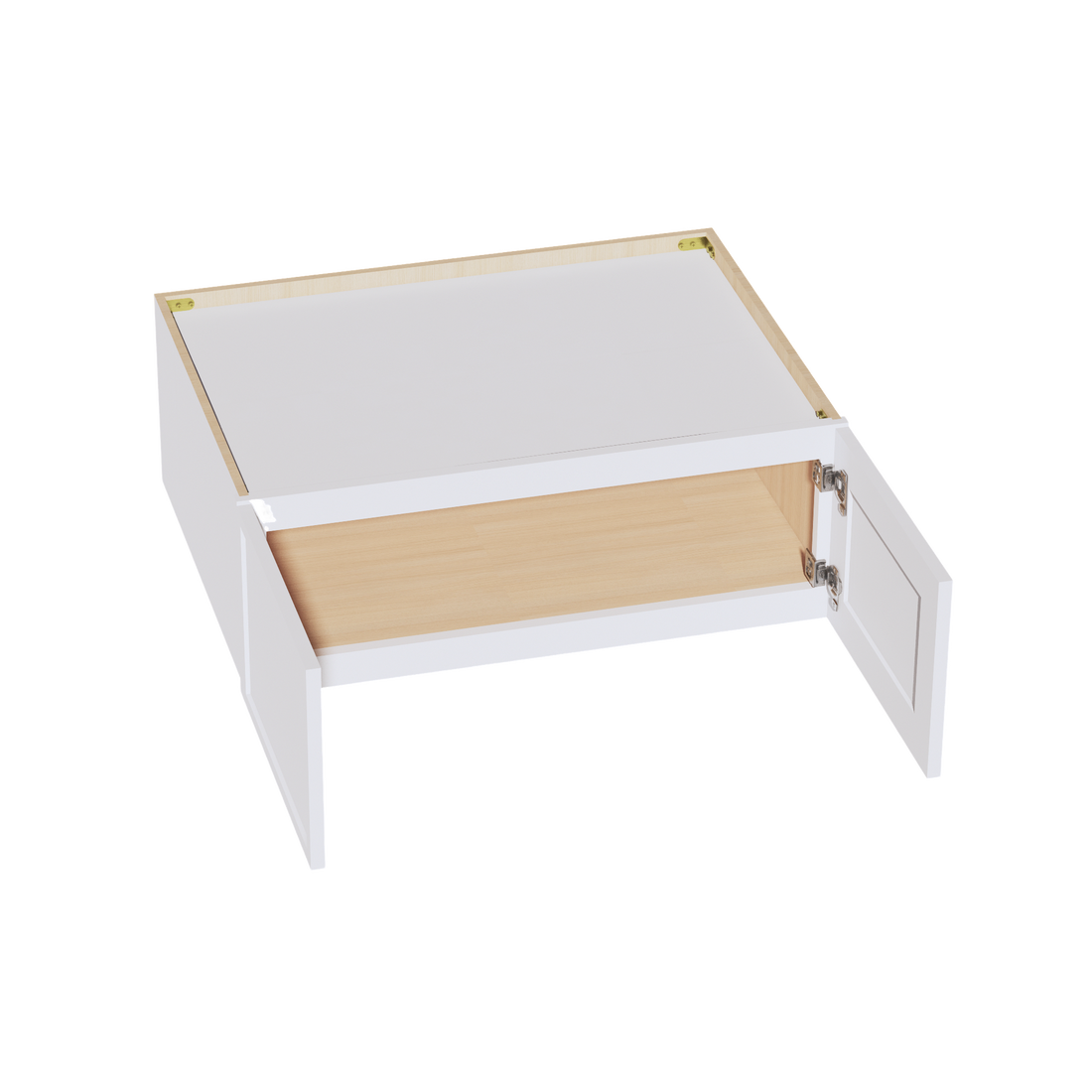 SF-W331224:霜白色超薄摇床 33 英寸宽 x 12 英寸高 x 24 英寸深 2 门标准桥式壁柜