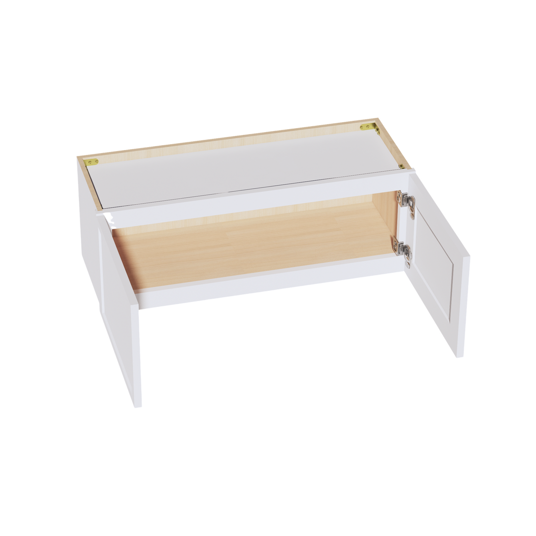 SF-W3312:霜白色超薄摇床 33 英寸宽 x 12 英寸高 2 门标准壁桥柜