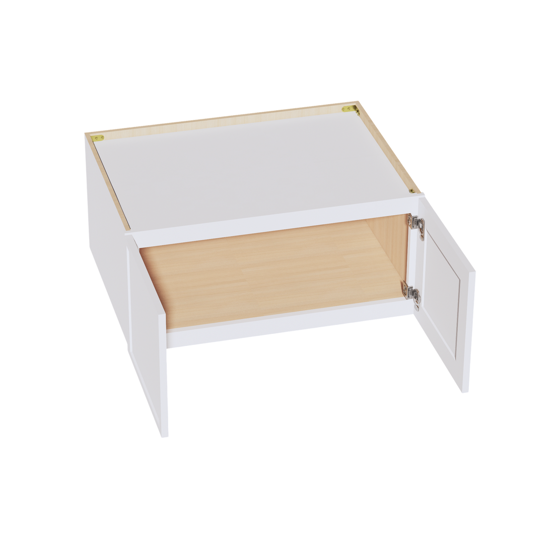 SF-W331524:霜白色超薄摇床 33 英寸宽 x 15 英寸高 x 24 英寸深 2 门标准桥式壁柜