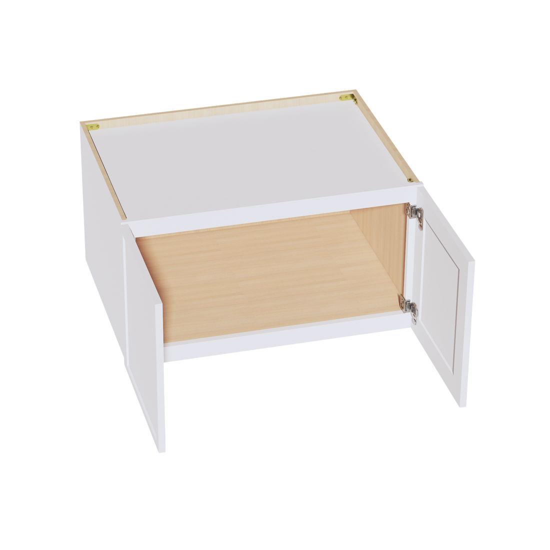 SF-W331824:霜白色超薄摇床 33 英寸宽 x 18 英寸高 x 24 英寸深 2 门标准桥式壁柜