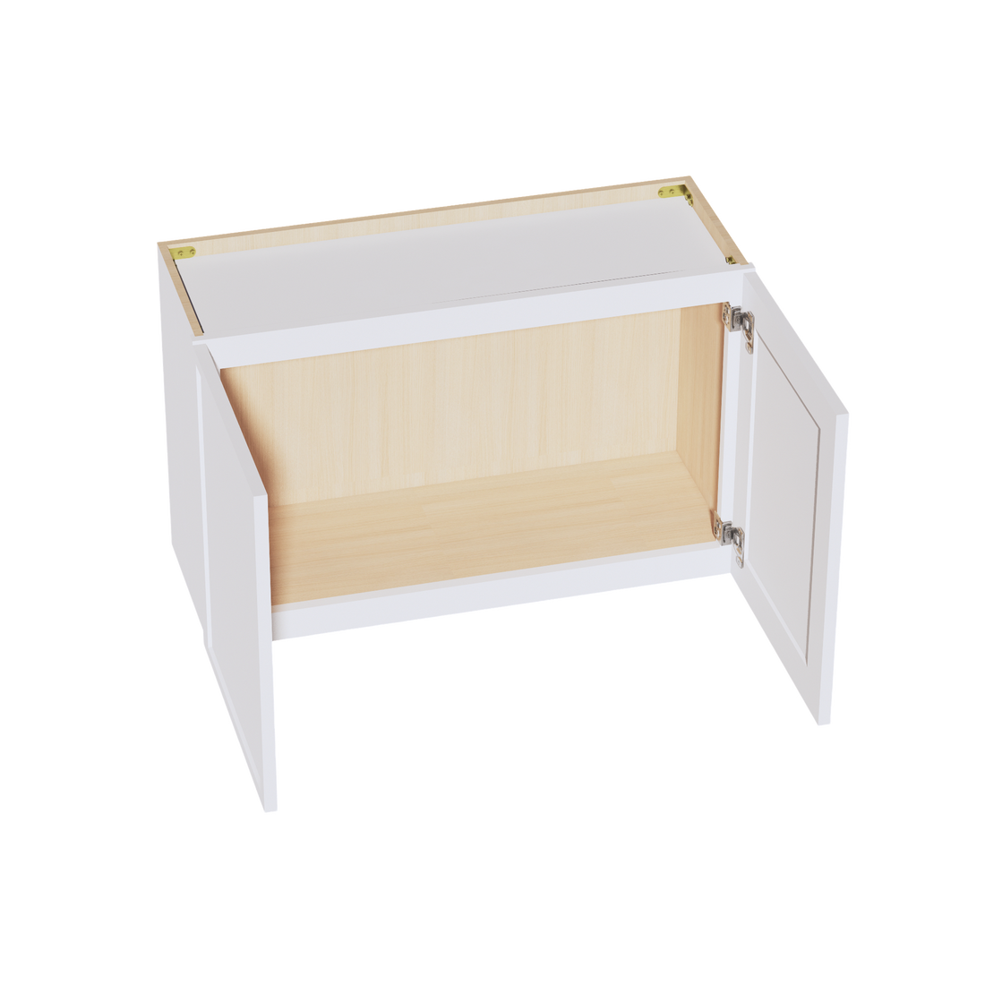 SF-W3321:霜白色超薄摇床 33 英寸宽 x 21 英寸高 2 门标准壁桥柜