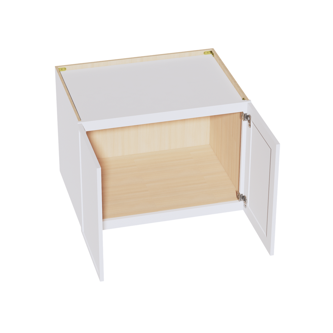 SF-W332424:霜白色超薄摇床 33 英寸宽 x 24 英寸高 x 24 英寸深 2 门 1 层标准桥式壁柜