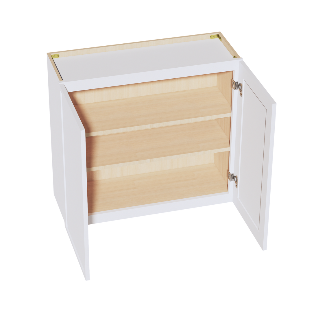 SF-W3330:霜白色超薄摇床 33 英寸宽 x 30 英寸高 2 门 2 层标准壁柜