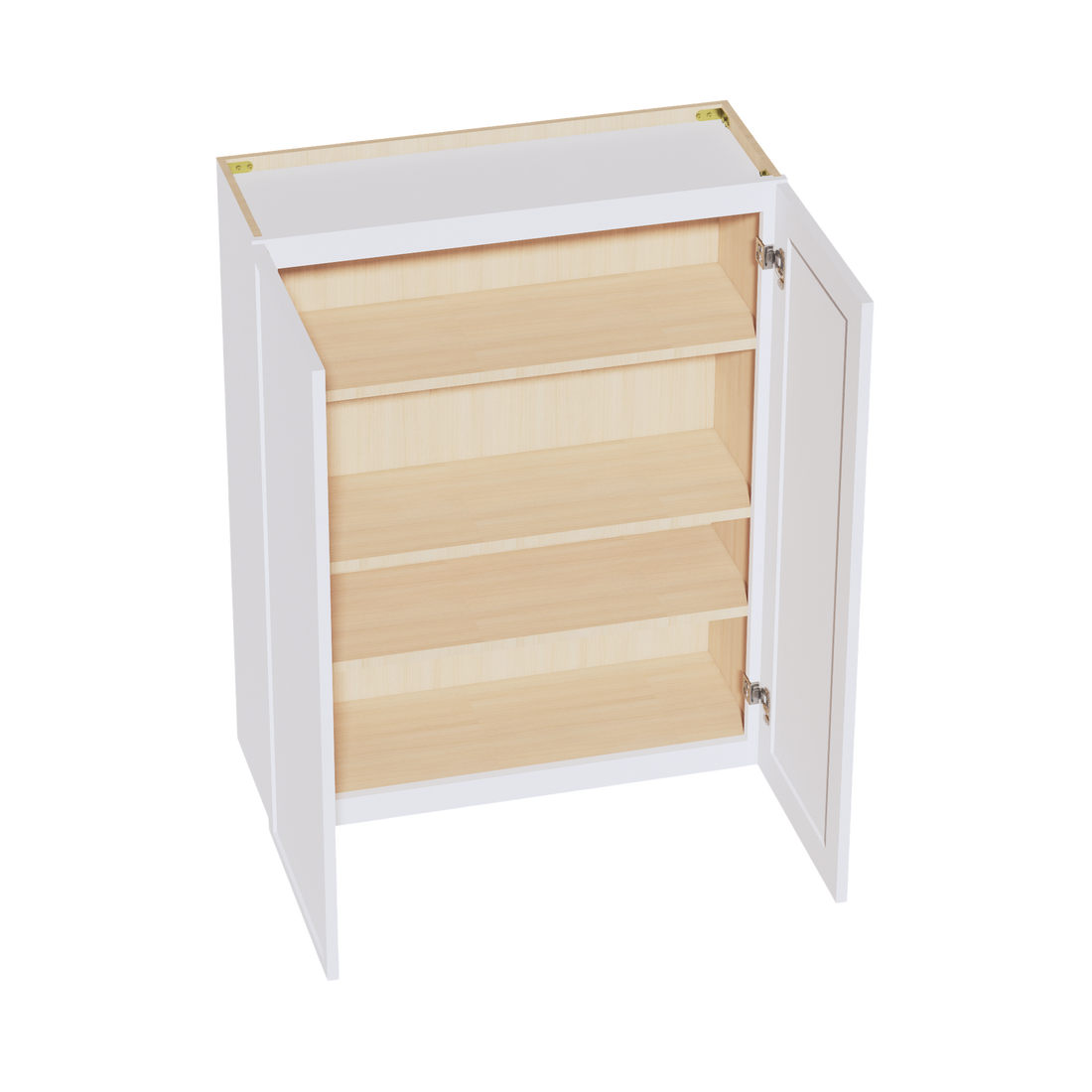 SF-W3342:霜白色纤薄摇床 33 英寸宽 x 42 英寸高 2 门 3 层标准壁柜