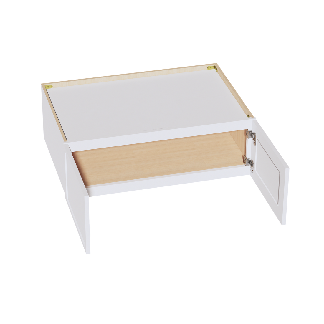 SF-W361224:霜白色超薄摇床 36 英寸宽 x 12 英寸高 x 24 英寸深 2 门标准桥式壁柜