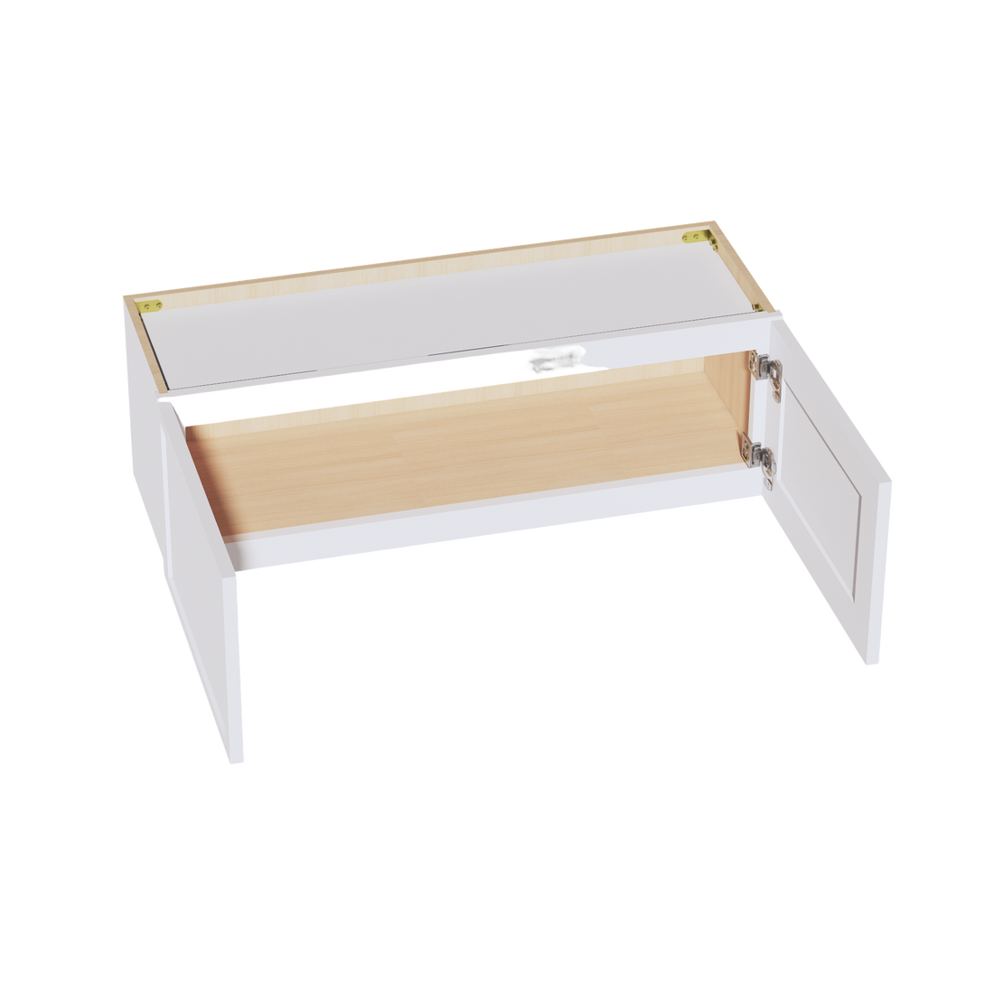 SF-W3612:霜白色超薄摇床 36 英寸宽 x 12 英寸高 2 门标准壁桥柜