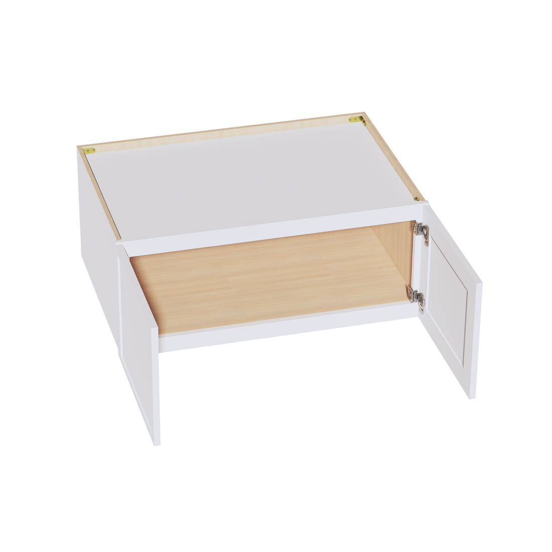 SF-W361524:霜白色纤薄摇床 36 英寸宽 x 15 英寸高 x 24 英寸深 2 门标准桥式壁柜