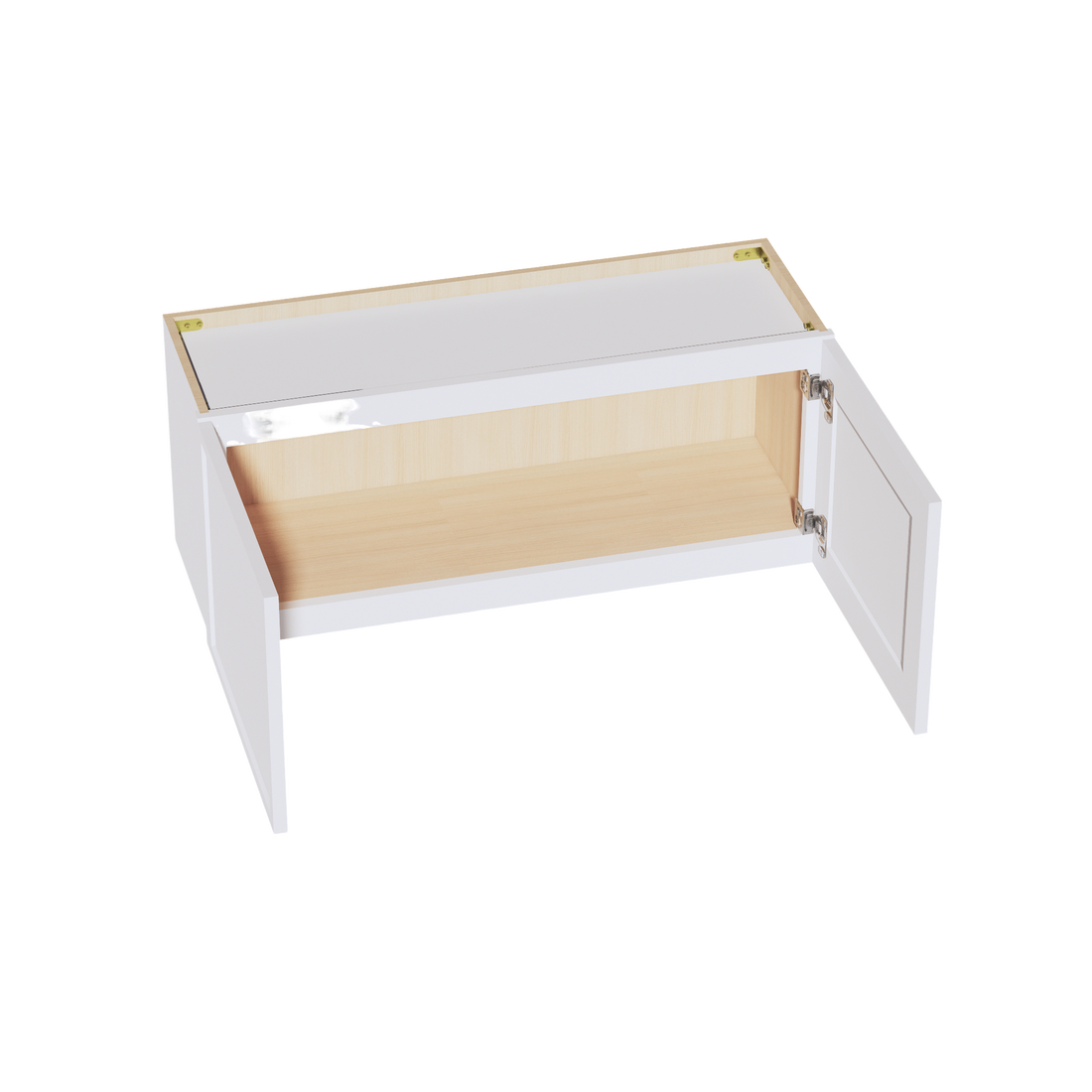 SF-W3615:霜白色超薄摇床 36 英寸宽 x 15 英寸高 2 门标准壁桥柜