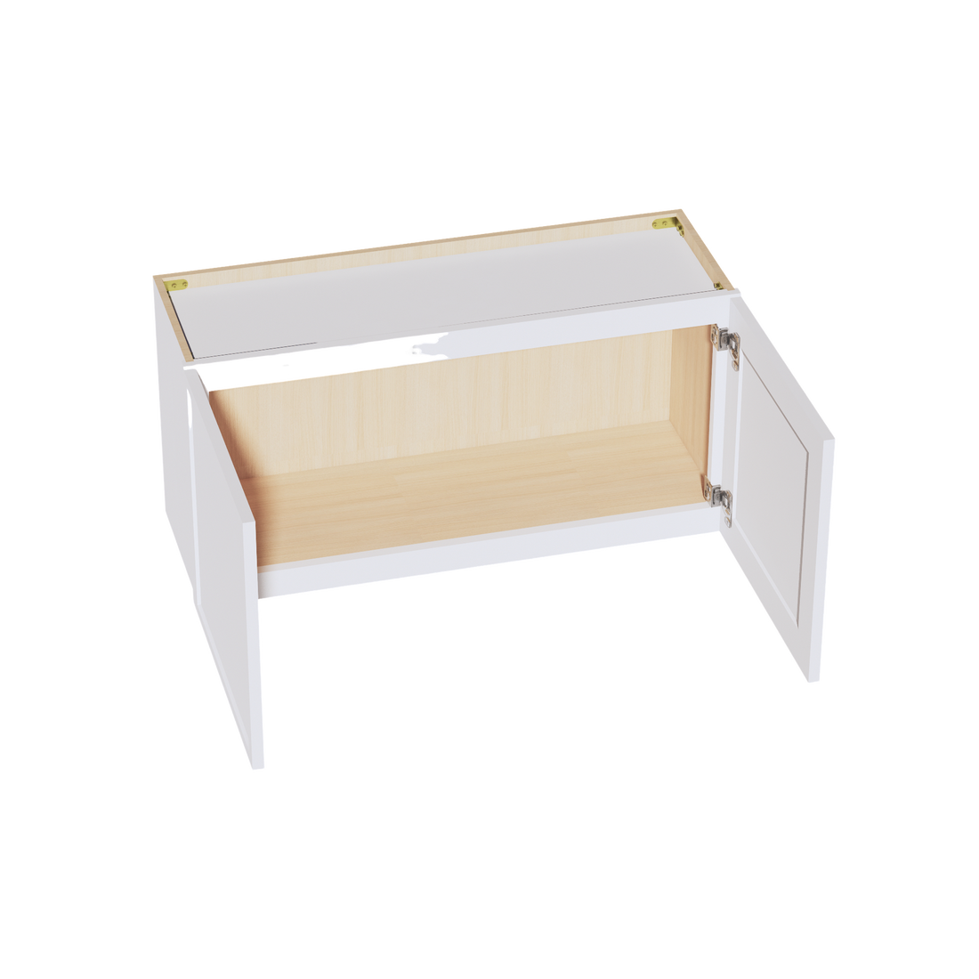 SF-W3618:霜白色超薄摇床 36 英寸宽 x 18 英寸高 2 门标准壁桥柜