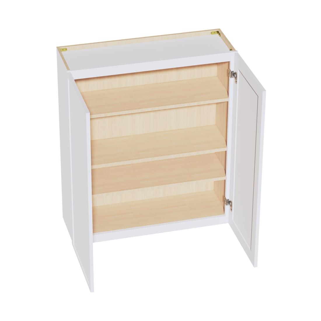 SF-W3642:霜白色纤薄摇床 36 英寸宽 x 42 英寸高 2 门 3 层标准壁柜