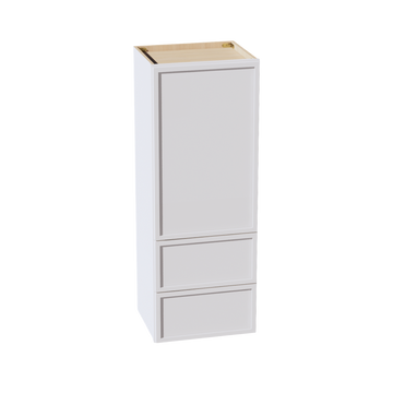 SF-WD1848: Frost White Slim Shaker 18"W x 48"H 1 Door & 2 Drawers Special Wall Cabinet