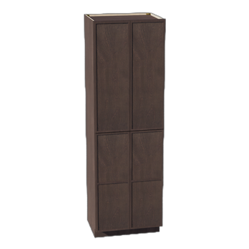 SM-TP3096: Mocha Brown Slim Shaker 30"W x 96"H x 24"D 2 Doors & 6 Shelves Tall Shelf Pantry Cabinets