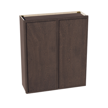 SM-W3642: Mocha Brown Slim Shaker 36"W x 42"H 2 Doors & 3 Shelves Standard Wall Cabinet