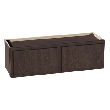 SM-W3912: Mocha Brown Slim Shaker 39"W x 12"H 2 Doors Standard Wall Bridge Cabinet
