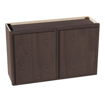 SM-W3924: Mocha Brown Slim Shaker 39"W x 24"H 2 Doors Standard Wall Bridge Cabinet