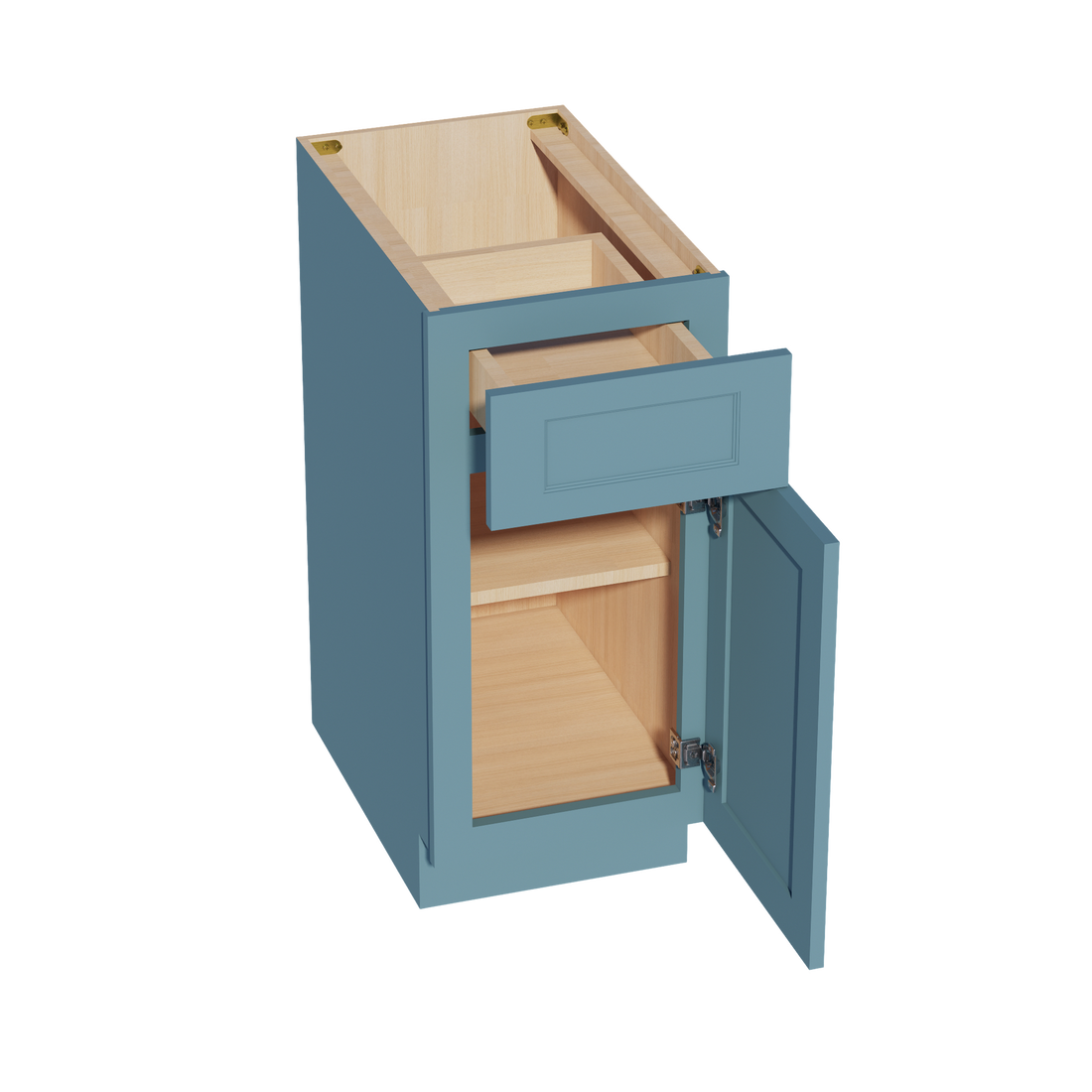 TG-B15: Soft Green Shaker 15" 1 Drawer 1 Door Standard Base Cabinet