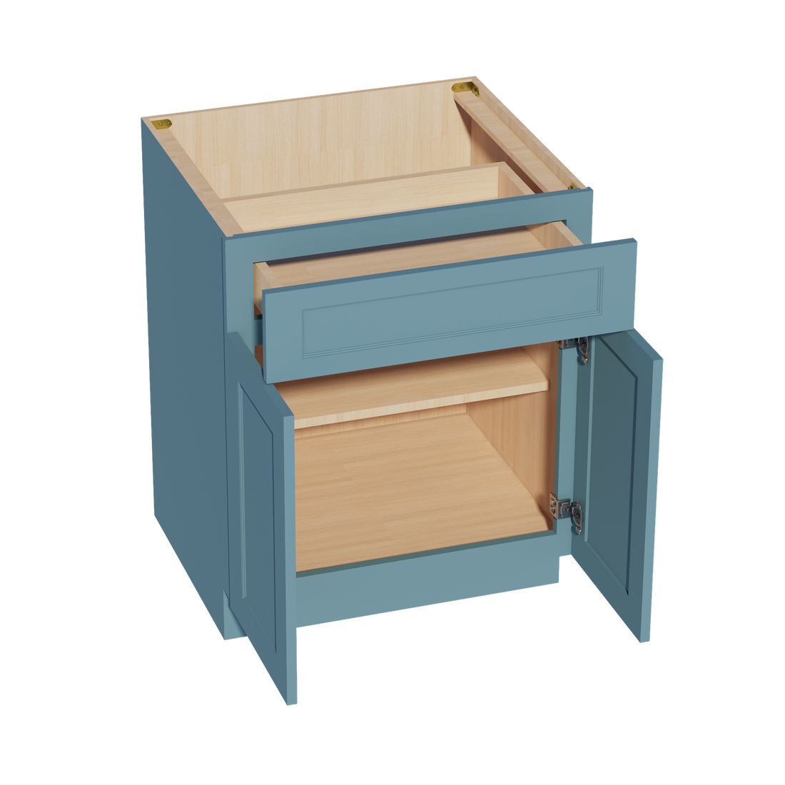 TG-B27: Soft Green Shaker 27" 1 Drawer 2 Doors Standard Base Cabinet