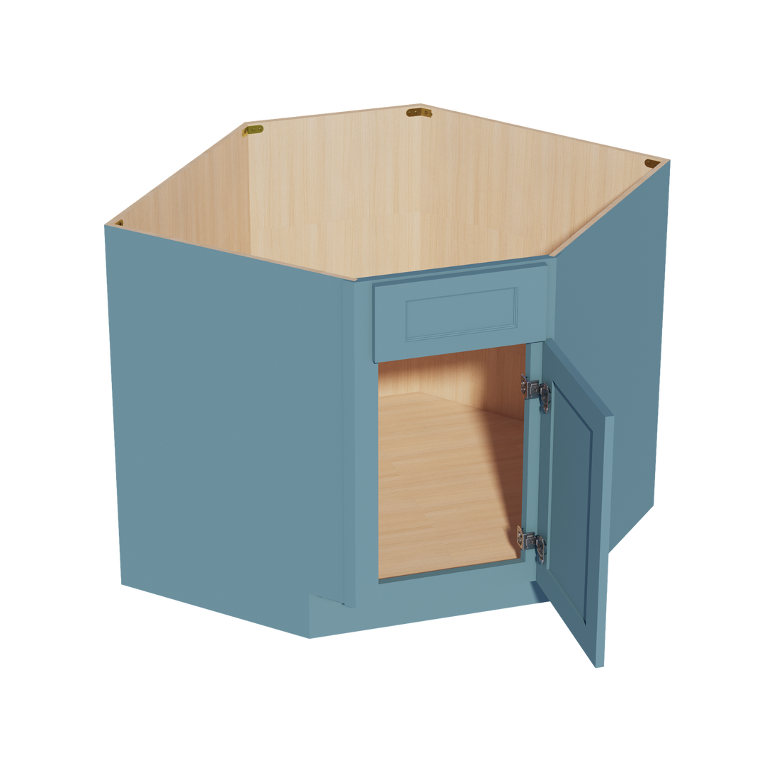 TG-DSB36: Soft Green Shaker 39" 1 Door 1 False Drawer Corner Sink Base Cabinets