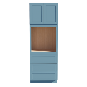 TG-OC3396: Soft Green Shaker 33"W x 96"H x 24"D 2 Doors & 3 Drawers Tall Oven Shelf Cabinets