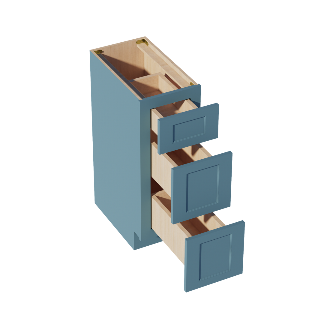 TG-VDB1221: Soft Green Shaker 12"W x 34-1/2"H x 21"D  3 Drawers Vanity Base Cabinets