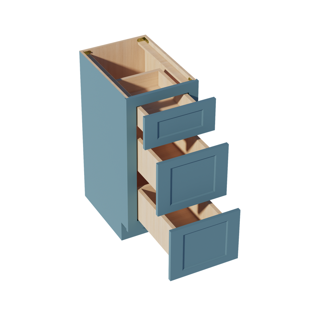 TG-VDB1521: Soft Green Shaker 15"W x 34-1/2"H x 21"D  3 Drawers Vanity Base Cabinets