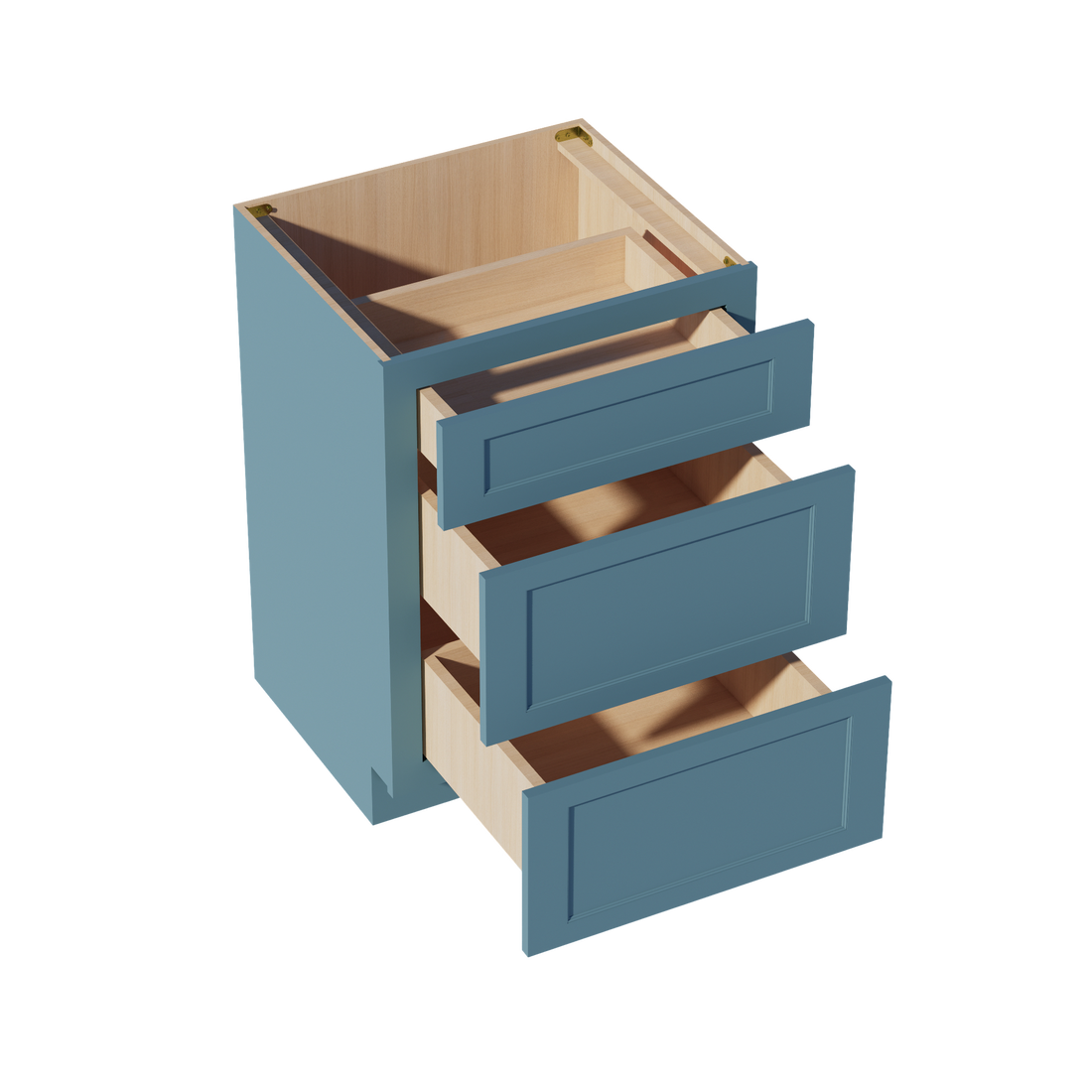 TG-VDB2421: Soft Green Shaker 24"W x 34-1/2"H x 21"D  3 Drawers Vanity Base Cabinets