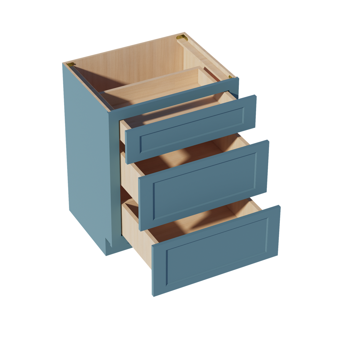 TG-VDB2721: Soft Green Shaker 27"W x 34-1/2"H x 21"D  3 Drawers Vanity Base Cabinets