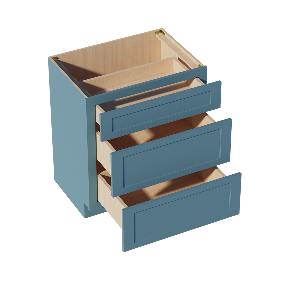 TG-VDB3021: Soft Green Shaker 30"W x 34-1/2"H x 21"D  3 Drawers Vanity Base Cabinets