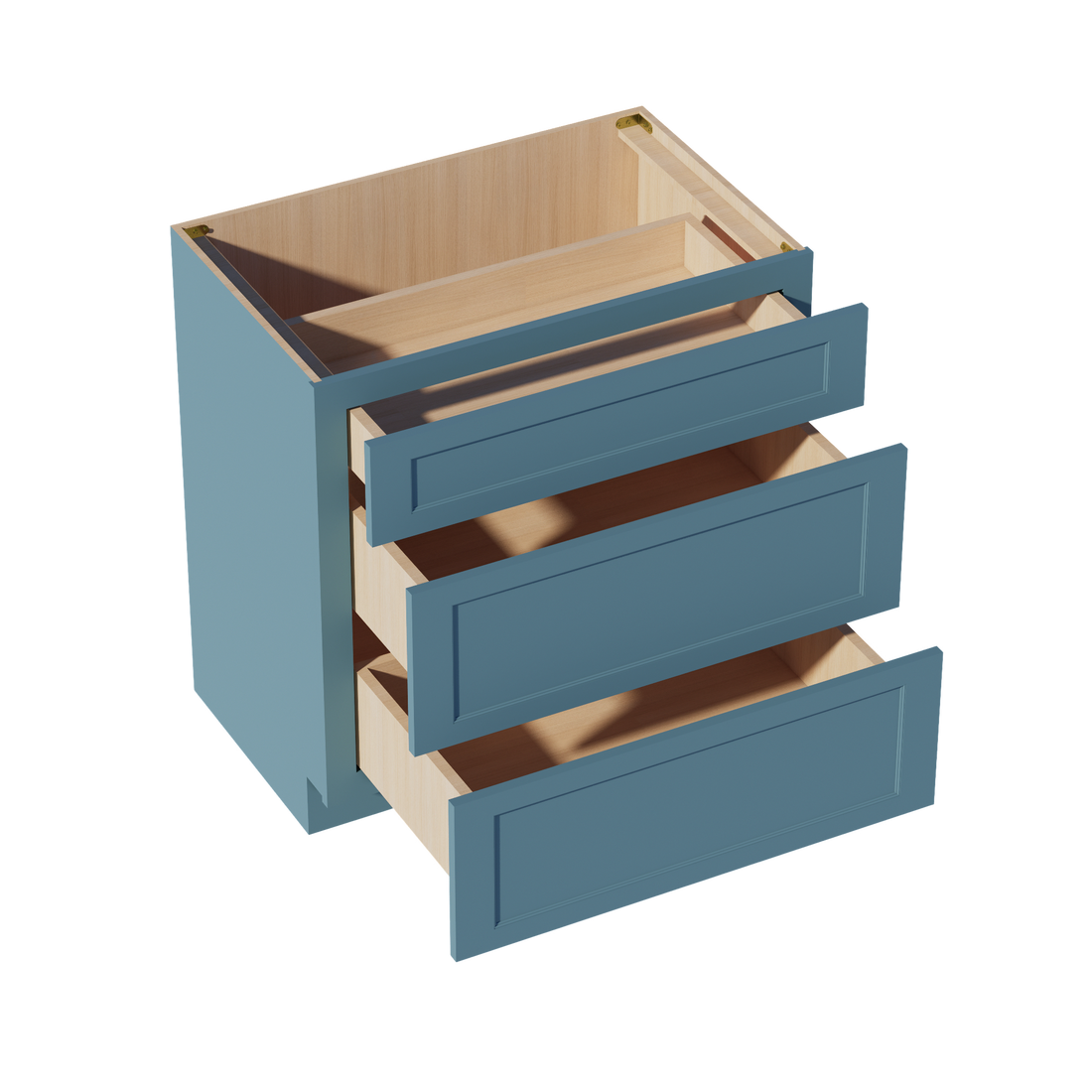 TG-VDB3321: Soft Green Shaker 33"W x 34-1/2"H x 21"D  3 Drawers Vanity Base Cabinets