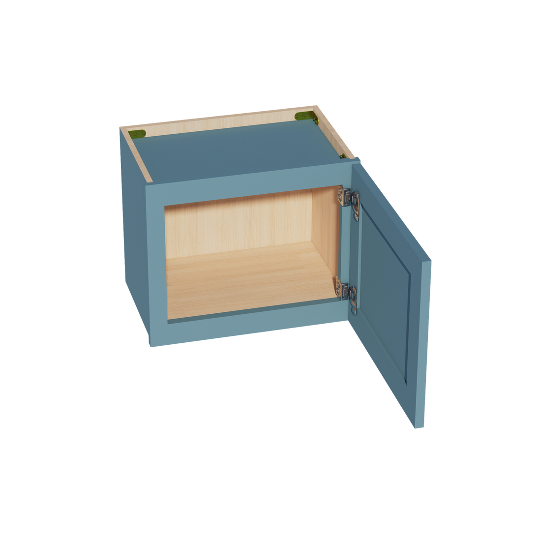 TG-W1815: Soft Green Shaker 18"W x 15"H 1 Door Standard Wall Bridge Cabinet