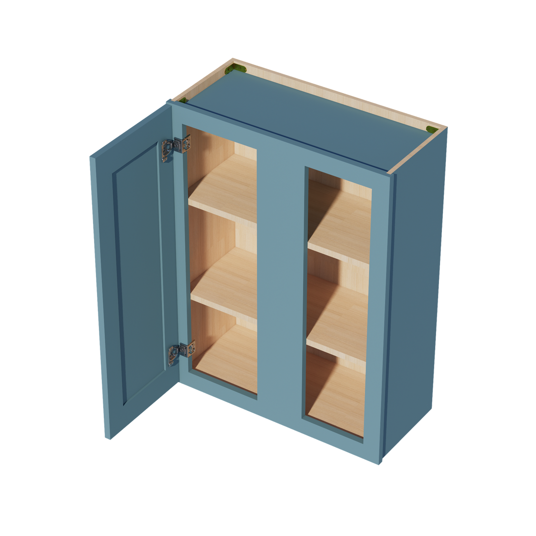 TG-WBC2736: Soft Green Shaker 27"W x 36"H 1 Door & 2 Shelves Wall Blind Corner Cabinets