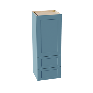TG-WD1848: Soft Green Shaker 18"W x 48"H 1 Door & 2 Drawers Special Wall Cabinet