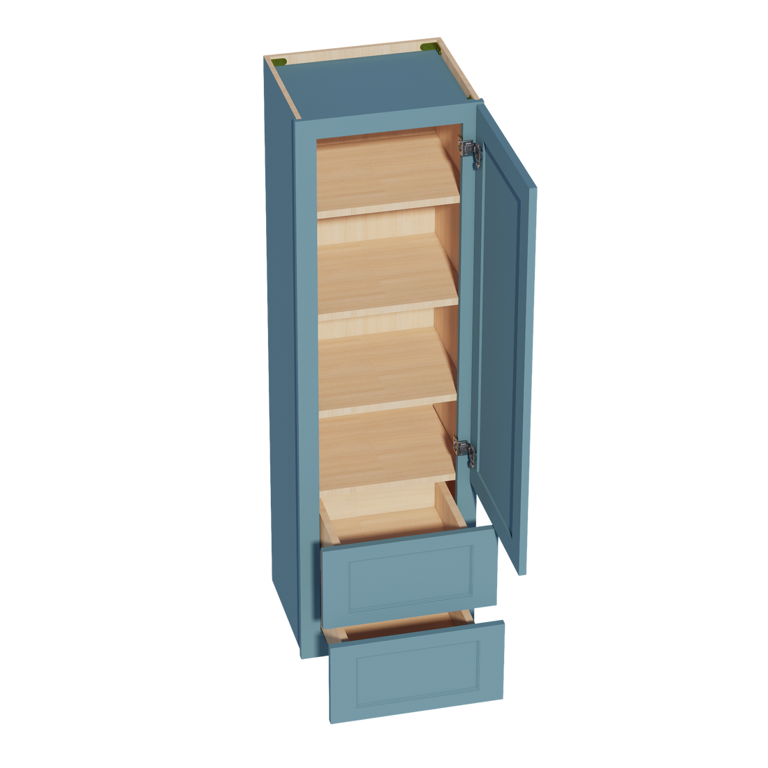 TG-WD1860: Soft Green Shaker 18"W x 60"H 1 Door & 2 Drawers Special Wall Cabinet