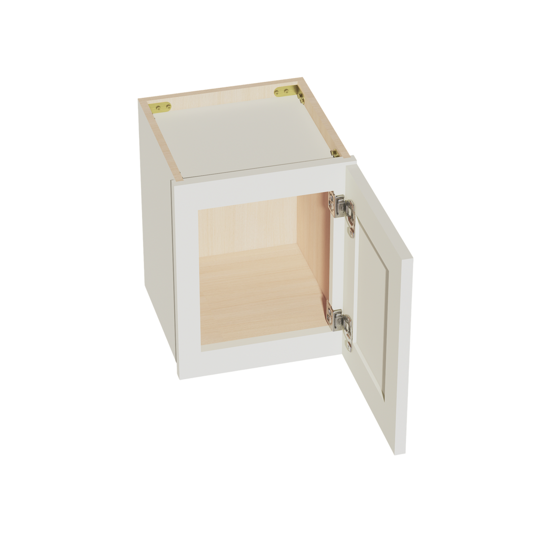 TW-W1215: Creamy White Shaker 12"W x 15"H 1 Door Standard Wall Bridge Cabinet