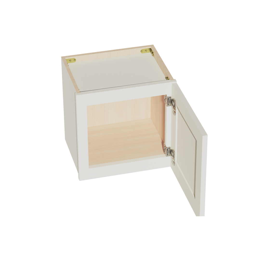 TW-W1515: Creamy White Shaker 15"W x 15"H 1 Door Standard Wall Bridge Cabinet
