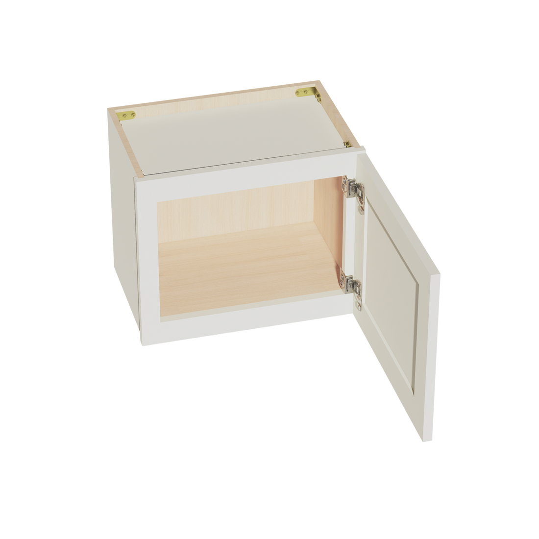 TW-W1815: Creamy White Shaker 18"W x 15"H 1 Door Standard Wall Bridge Cabinet