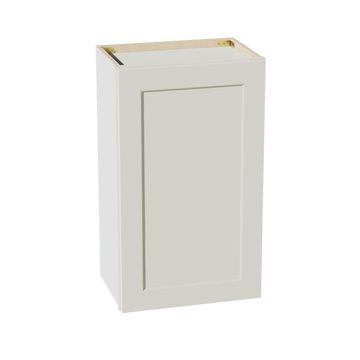 TW-W1830: Creamy White Shaker 18"W x 30"H 1 Door & 2 Shelves Standard Wall Cabinet