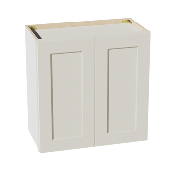 TW-W2424: Creamy White Shaker 24"W x 24"H 2 Doors Standard Wall Bridge Cabinet
