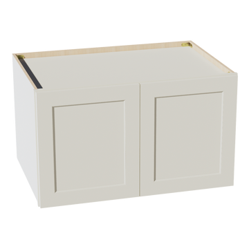 TW-W362124: Creamy White Shaker 36"W x 21"H x 24"D 2 Doors & 1 Shelf Standard Bridge Wall Cabinet
